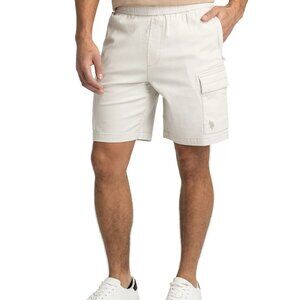 NWT U.S. Polo Assn. Men’s Comfort Waist Cargo Shorts Sand (Light Tan/Beige) 8.5"